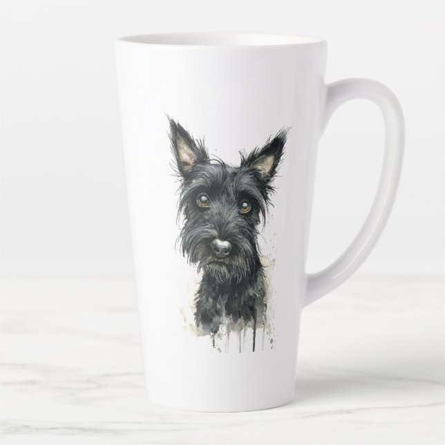 Black Scottish Terrier Latte Mug (Right)