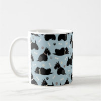 Black Scottish Terrier Paws and Bones Coffee Mug