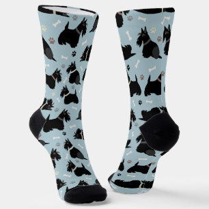 Black Scottish Terrier Paws and Bones Socks