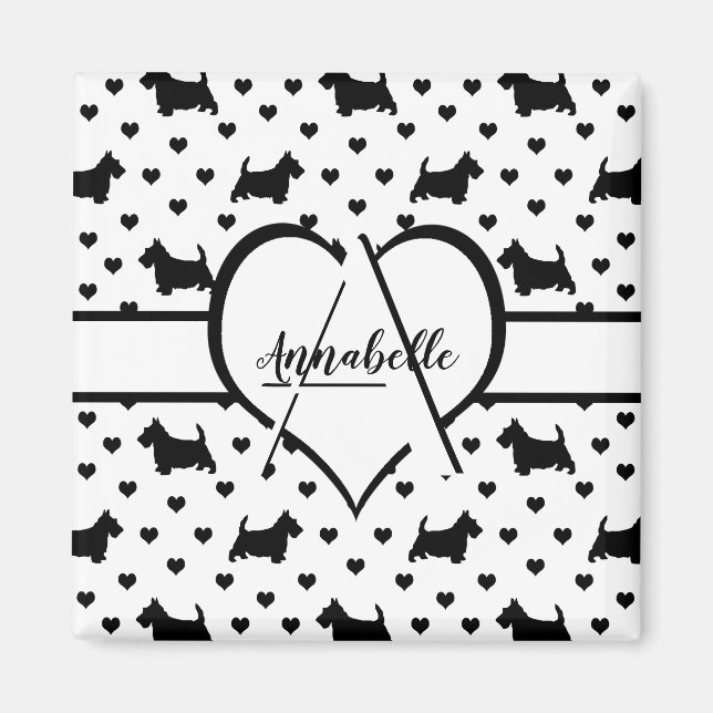 Black Scottish Terriers (Scottie Dogs) - White Magnet (Front)