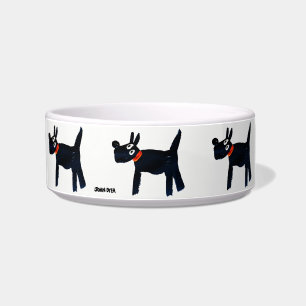 Black Scotty Dog Bowl by artist John Dyer