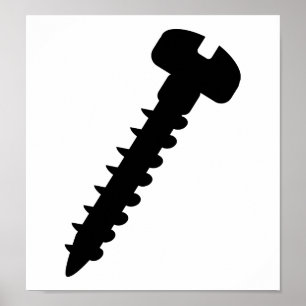 Black screw icon poster