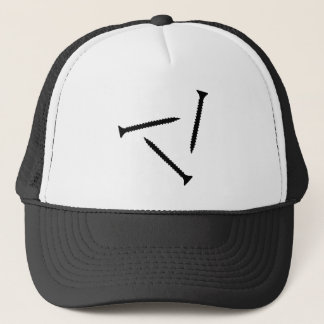 Black screws trucker hat