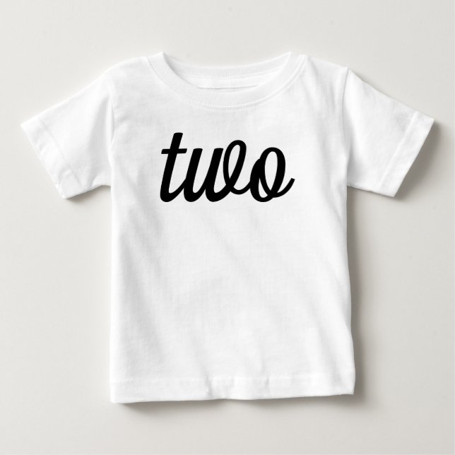 Black Script 2nd Birthday Baby T-Shirt (Front)