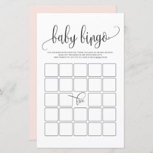 Black Script Baby Bingo Shower Game