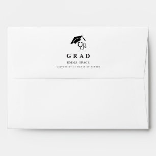 Black Script Calligraphy RN Nursing Graduation Envelope