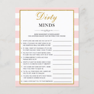 Black Script Dirty Mind Riddles Bridal Shower Game Flyer