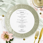 Black Script Elegant Round Wedding Menu<br><div class="desc">Black Script Elegant Round Wedding Menu</div>