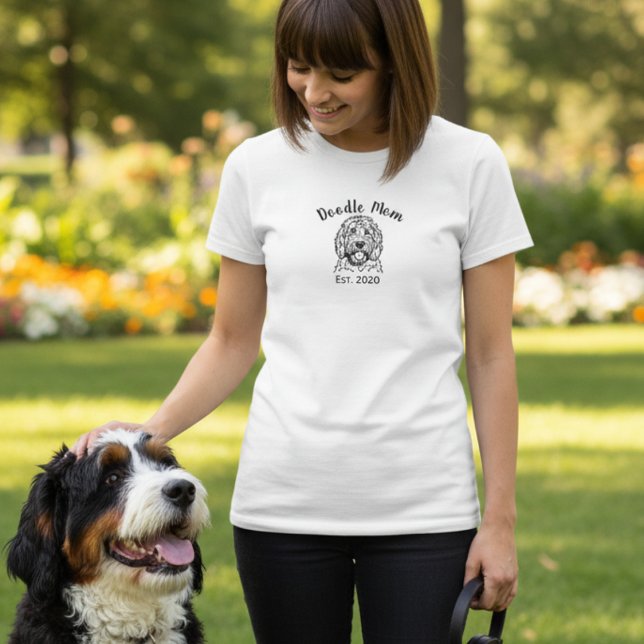 Black Script Established Doodle Mom T-Shirt (Creator Uploaded)