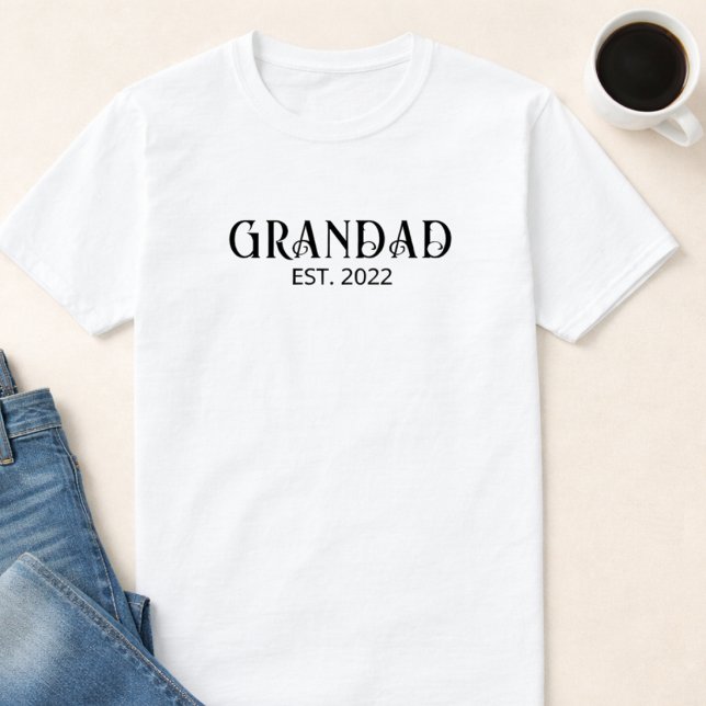 Black Script Established Grandad  T-Shirt (Creator Uploaded)