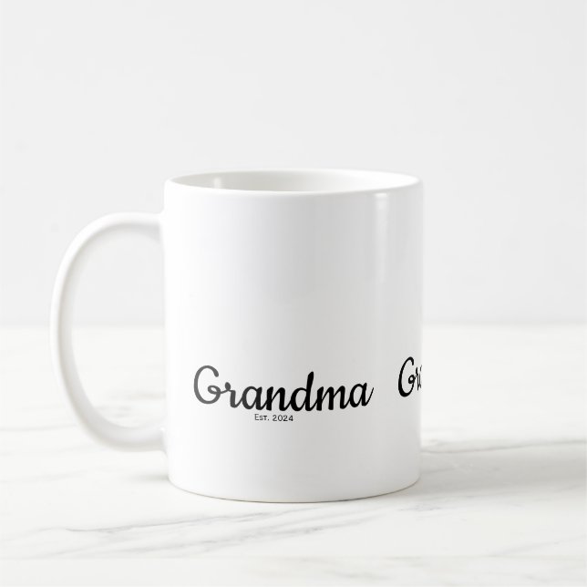 Black Script Established Grandma Coffee Mug (Left)
