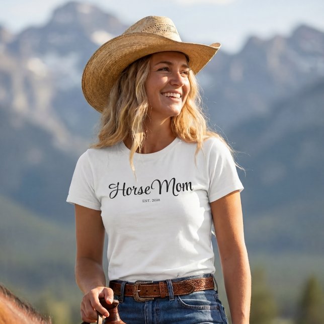 Black Script Established Horse Mom T-Shirt (Creator Uploaded)