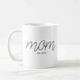 Black Script Established Mom  Coffee Mug