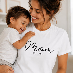 Black Script Established Mom T-Shirt