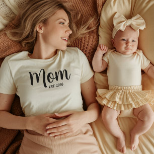 Black Script Established Mom T-Shirt