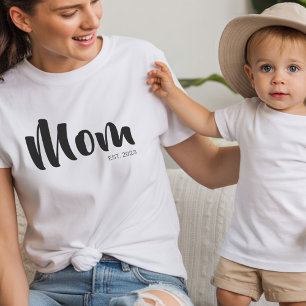Black Script Established Mom T-Shirt