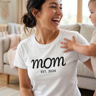 Black Script Established Mom T-Shirt