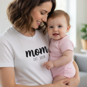 Black Script Established Mom T-Shirt