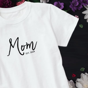 Black Script Established Mom T-Shirt