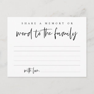 Black Script, Funeral Service, Share a memory Card