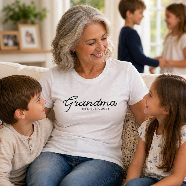 Black Script Grandma Established T-Shirt (Creator Uploaded)