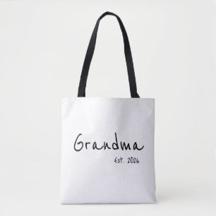 Black Script Grandma Established Tote Bag