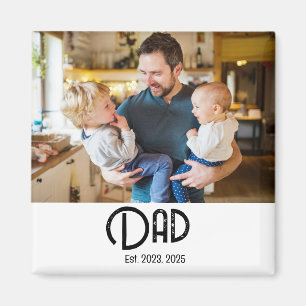 Black Script Grunge Dad Established Magnet