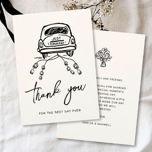 Black Script Handdrawn Trendy Wedding Vow Renewal  Thank You Card
