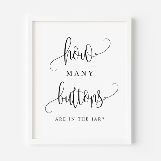 Black Script How Many Buttons Are In The Jar Poster (Creator Uploaded)
