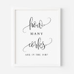 Black Script How Many Corks Are In The Jar Poster<br><div class="desc">How many corks are in the jar? Add a fun game to your event with this customizable party sign. It features a black script and simple typography. This kisses sign is perfect for baby showers,  bridal showers,  wedding showers,  and other events.</div>