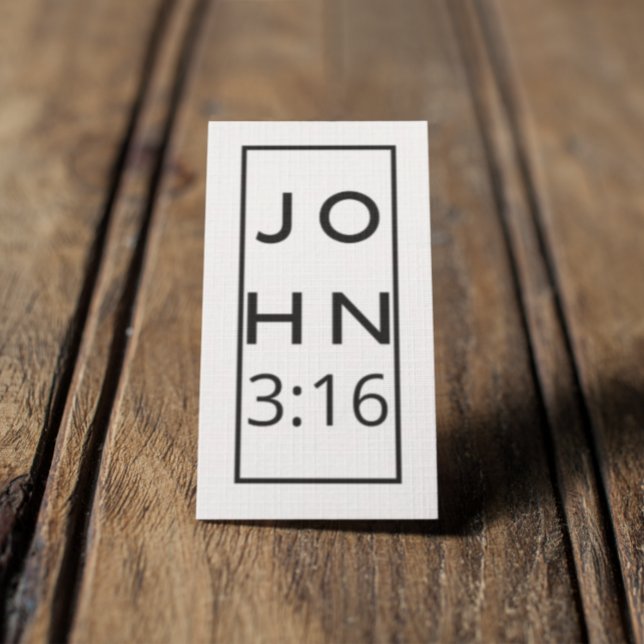 Black Script John 3:16 Gospel Tract Business Card (Creator Uploaded)