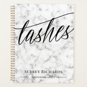 Black Script & Marble Lashes Appointment Planner