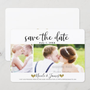 Black Script Save the Date Modern Photo Wedding Invitation