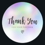 black script thank you business  classic round sticker<br><div class="desc">lovely black script design. You can customize the text and other features including the shape and size.</div>