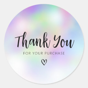 black script thank you business  classic round sticker