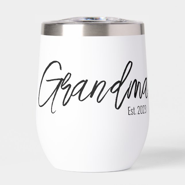 Black Script Typography Grandma Established Year (Front)