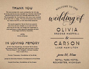Black Script Wedding Programs Zazzle Ca