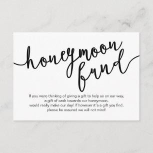 Black Script, Wedding Honeymoon Fund Wish Enclosure Card