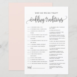 Black Script Wedding Traditions Bridal Shower Game