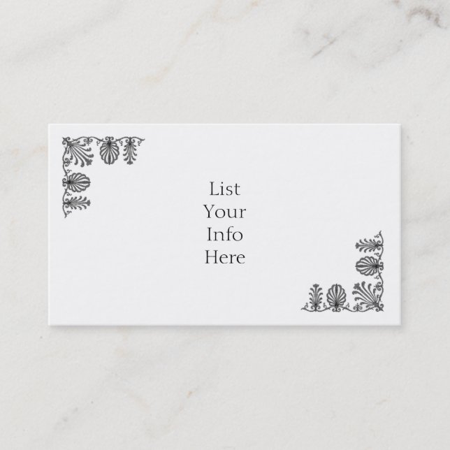 Black Scroll Business Card (Front)