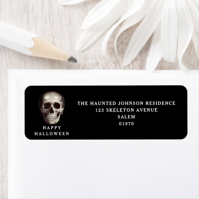 Black Scull Adult Halloween Adresse (En situation)