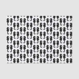 Black Sea Horses on White Tissue Paper