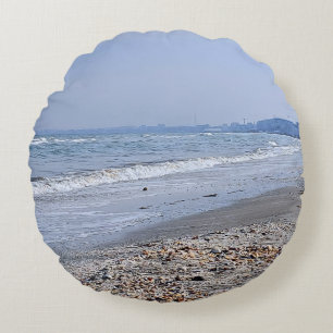 Black Sea Mamaia Beach – Constanta Romania Print Round Pillow