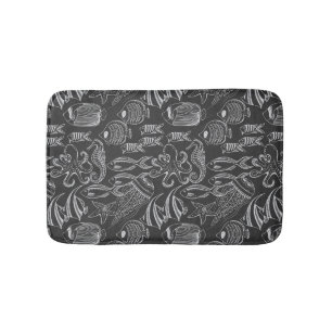 Black Sea Pattern Bath Mat