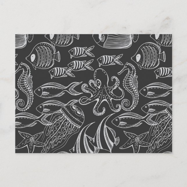 Black Sea Pattern Postcard (Front)