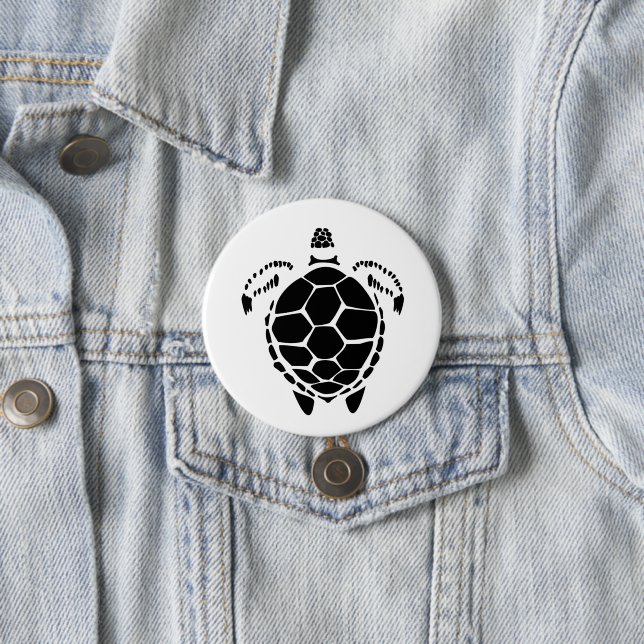 Black Sea Tortoise Shell 3 Inch Round Button (In Situ)