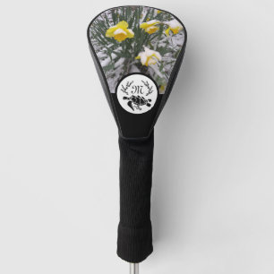 Black Sea Turtle Silhouette Monogram w Photo Golf Head Cover