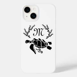 Black Sea Turtle Silhouette Side View Case-Mate iPhone 14 Case