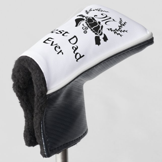 Black Sea Turtle Silhouette Side View Golf Head Co Golf Head Cover (3/4 Front)