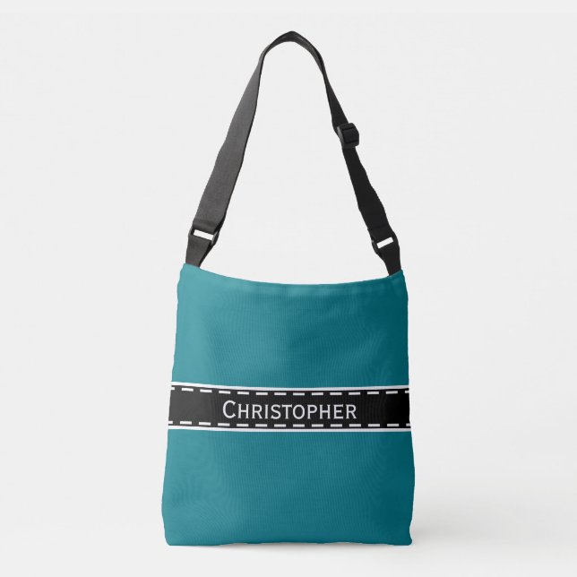 Black seam border + your backgr. & ideas crossbody bag (Front)